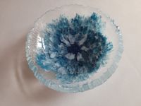 Kleine Schale Nr. 3 - transparent-wei&szlig;-blau